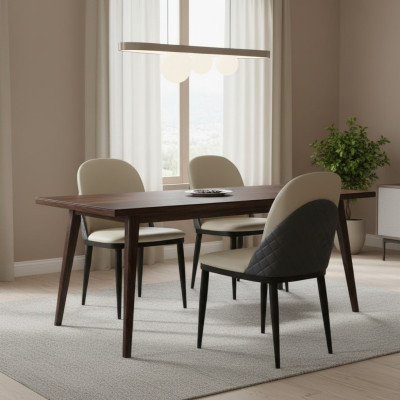 Chaises de salle à manger modernes pour une personne en blanc et gris inclinables en bois