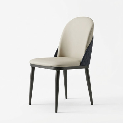 Chaises de salle à manger modernes pour une personne en blanc et gris inclinables en bois