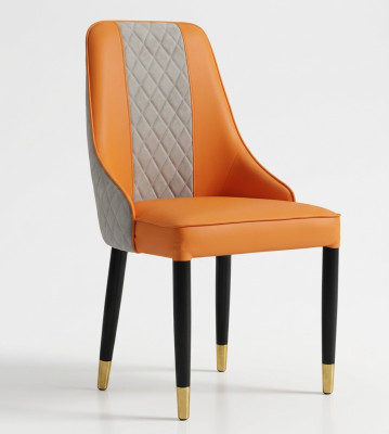 Chaise de salle à manger orange Chaises en bois Chaises modernes inclinables sans accoudoirs