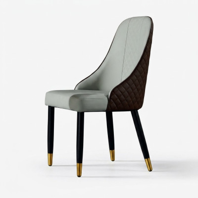 Noir - Gris Chaise de salle à manger Mobilier de salle à manger luxueux Chaises en bois nouvelles