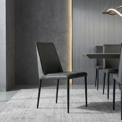 Chaise de salle à manger noire complète Chaises en bois de designer Fauteuils en textile
