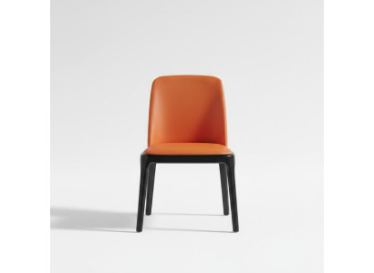 Chaise de salle à manger orange-noir Chaises élégantes Chaise en bois moderne