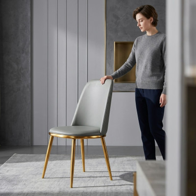 Chaise de salle à manger grise 1 place Fauteuils design moderne à un seul siège