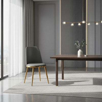 Chaise de salle à manger grise 1 place Fauteuils design moderne à un seul siège