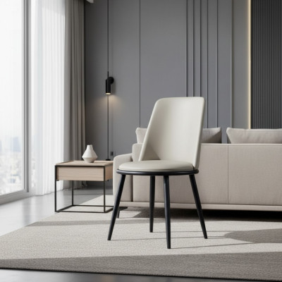 Mobilier de salle à manger Chaise élégante Rembourrage de luxe Bois de designer Siège simple