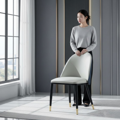 Chaise de salle à manger gris clair Chaises en bois élégantes Fauteuils inclinables modernes nouveaux