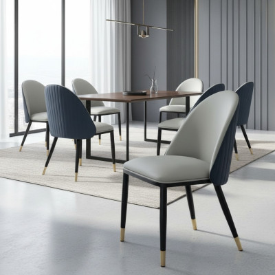 Chaise de salle à manger gris clair Chaises en bois élégantes Fauteuils inclinables modernes nouveaux