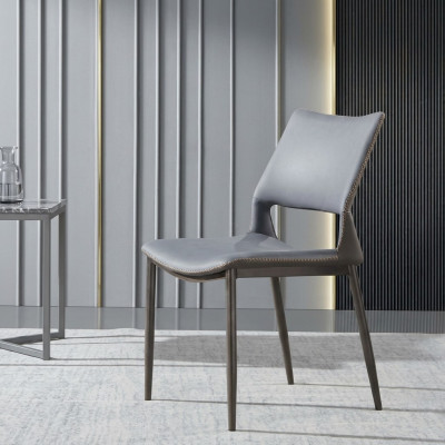 Chaise de salle à manger grise designer 1 place fauteuils luxueux individuels nouveau