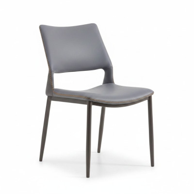 Chaise de salle à manger grise designer 1 place fauteuils luxueux individuels nouveau