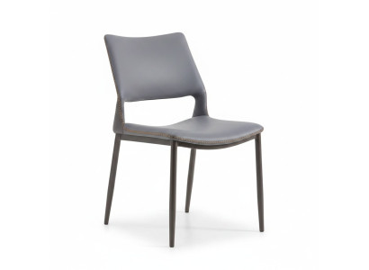 Chaise de salle à manger grise designer 1 place fauteuils luxueux individuels nouveau