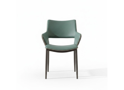 Chaises de salle à manger en bois marron-vert. Chaise en bois de designer. Fauteuils modernes.