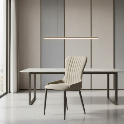 Chaise rembourrée grise mobilier de salle à manger moderne designer sièges individuels neufs