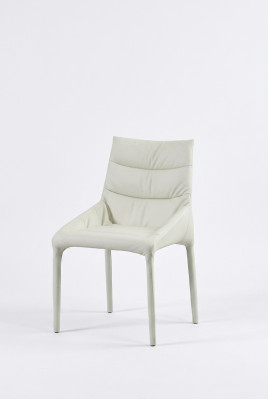 Salle à manger Chaise de designer blanche monoplace Cadre en bois accoudoirs Chaises