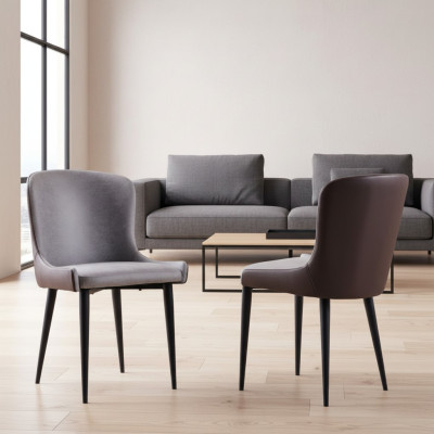 Chaise d'accoudoir grise Chaises de salle à manger design Chaise de cuisine en bois à un seul siège