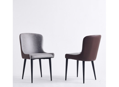 Chaise d'accoudoir grise Chaises de salle à manger design Chaise de cuisine en bois à un seul siège
