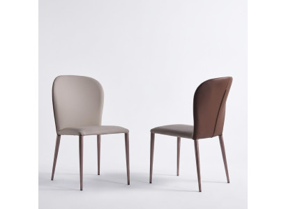 Mobilier de salle à manger Chaise design beige Meuble en bois moderne Nouvelles chaises inclinables