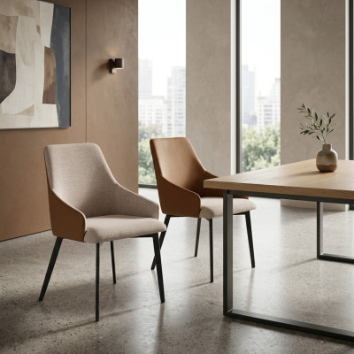 Chaise de salle à manger marron clair chaise de cuisine cadre en acier inoxydable chaises en bois