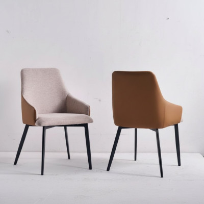 Chaise de salle à manger marron clair chaise de cuisine cadre en acier inoxydable chaises en bois