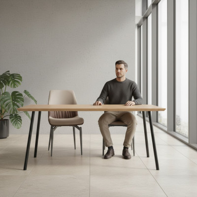 Chaises beige d'une place sans accoudoirs Chaises de salle à manger Mobilier de cuisine