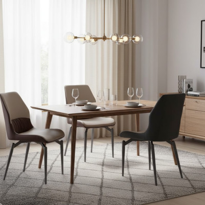 Chaises beige d'une place sans accoudoirs Chaises de salle à manger Mobilier de cuisine