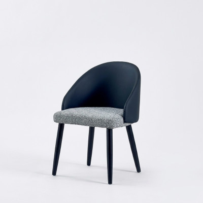 Chaise de salle à manger gris-bleu Siège simple de luxe Meubles rembourrés en bois