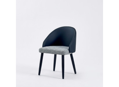 Chaise de salle à manger gris-bleu Siège simple de luxe Meubles rembourrés en bois