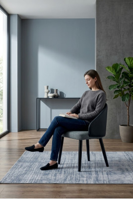 Bleu -Chaises de salle à manger gris luxueuses pour une personne - Conception de chaises de salle à manger