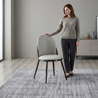 Salle à manger Meubles Designer Fauteuil Blanc Une Place sans Accoudoirs Luxueuse Chaise en Bois