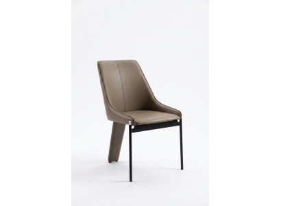 Fauteuil en simili cuir marron, chaises à dossier une place modernes, cadre en bois