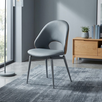 Chaises de salle à manger design à un seul siège, gris, rembourrées, nouveau mobilier en bois de luxe