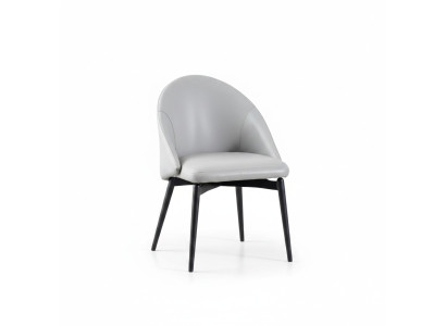 Salle à manger blanche Chaise de salle à manger en similicuir de luxe Siège individuel en bois Capitonné