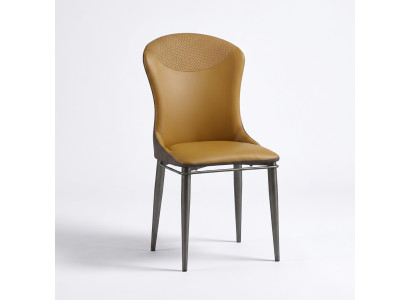Brown Dining Room r Single Seater Luxury Upholstered Chairs Modern Wooden Chairs La salle à manger brune dispose de chaises simples de luxe avec assise rembourrée et de chaises en bois modernes.