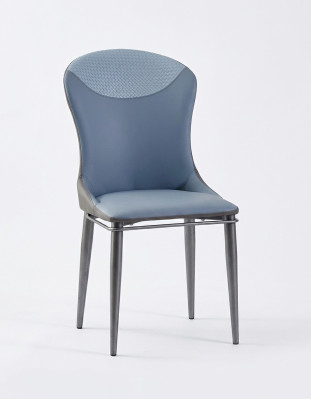 Chaise de salle à manger bleue sans accoudoirs chaises en bois chaises en cuir design