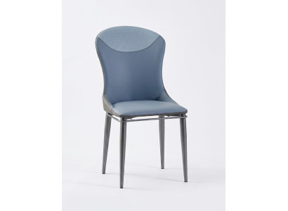 Chaise de salle à manger bleue sans accoudoirs chaises en bois chaises en cuir design