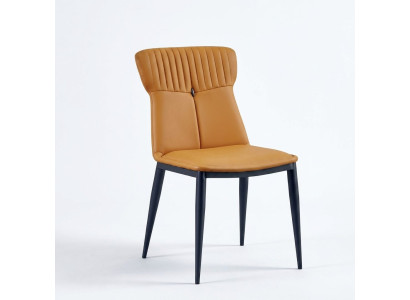 Chaises de salle à manger marron, design en similicuir, 1 place, chaises en bois noble.