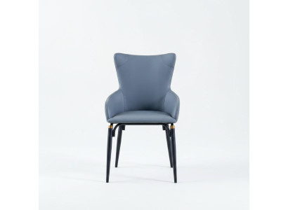Tissu de chaise de salle à manger bleu moderne, fauteuil en cuir design une place