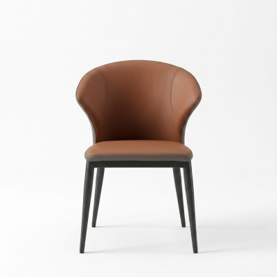 Salle à manger Chaise noir-marron Textile Fauteuils design 1 place