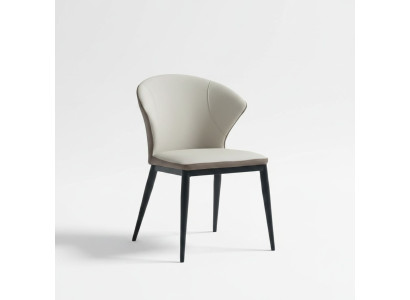 Chaises rembourrées blanches en tissu de designer, siège unique, salle à manger en bois noble.