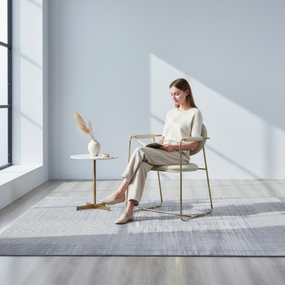 Chaise de salle à manger blanche Designer Chaise en acier inoxydable Siège unique Meubles modernes