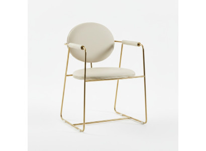 Chaise de salle à manger blanche Designer Chaise en acier inoxydable Siège unique Meubles modernes