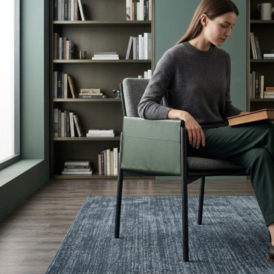 Chaise de bras grise élégante fauteuil simple de luxe rembourré moderne