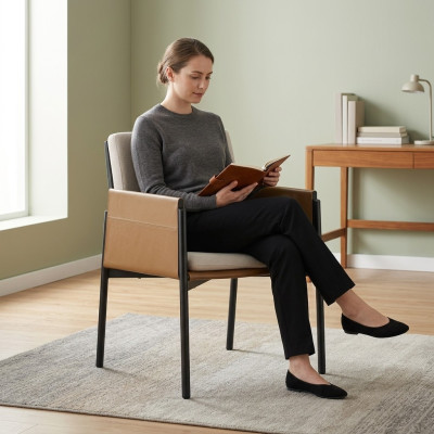 Blanc -Beige Fauteuil Accoudoir Chaises Design Meubles Rembourrés Meubles Modernes
