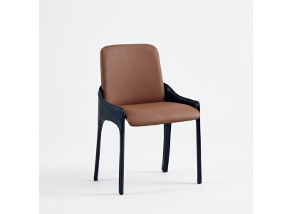 Chaise de salle à manger marron Élégant fauteuil individuel de luxe à revêtement rembourré