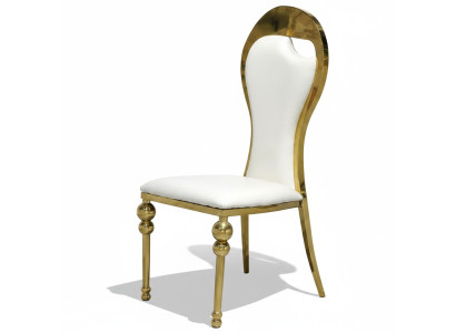Salle à manger classique Blanc - Chaise dorée Chaises rembourrées Chaises en bois nouvelles
