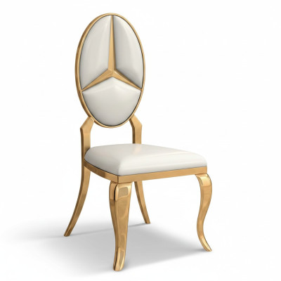 Salle à manger Chaise en cuir blanc Chaise simple design Chaises rembourrées neuves