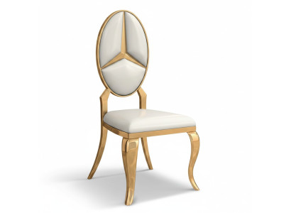 Salle à manger Chaise en cuir blanc Chaise simple design Chaises rembourrées neuves