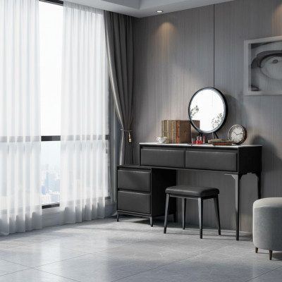 Coiffeuse de chambre coiffeuse noire et chaise tiroir