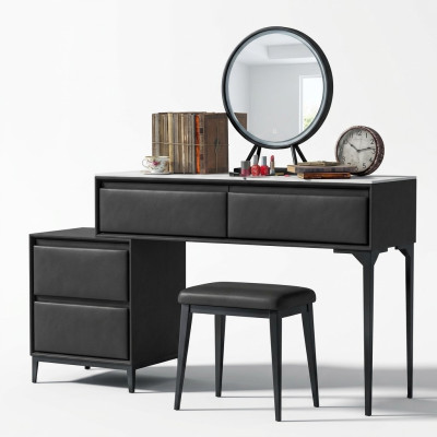 Coiffeuse de chambre coiffeuse noire et chaise tiroir
