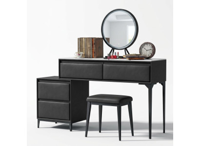Coiffeuse de chambre coiffeuse noire et chaise tiroir