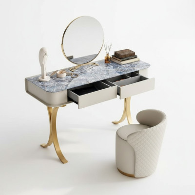 Chambre Beige Coiffeuse Table de maquillage de designer 2x tiroirs